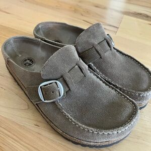 Birkenstock Buckley, grey taupe suede size 39